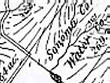 Close up of Lafferty Ranch map, 1898