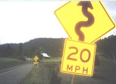 Signage near the base of Los Alamos Road