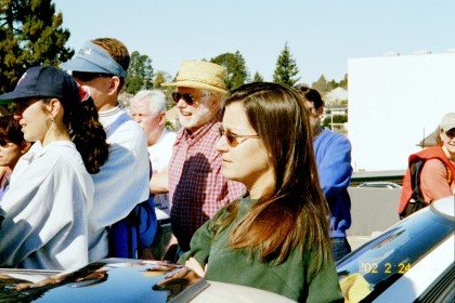 Bill Kortum, Pam Torliatt, and others listen to the safety talk