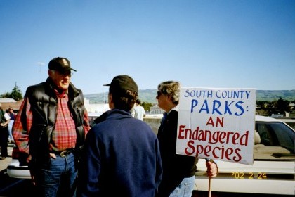 Walkers gather; Ron Walters and David Keller