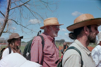 Marchers list to speakers at Prince Park