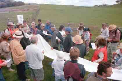 The quilt cloth unfurled.