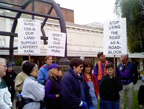 Start of "A Walk to the Park" in downtown Petaluma