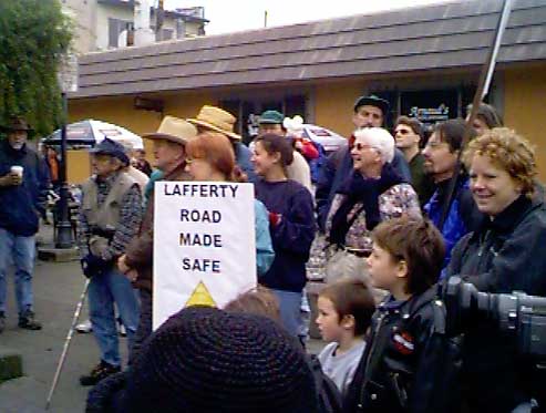 Walkers listening to safety talk