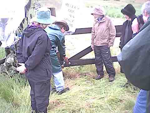 Bruce deposits quarry fines at the gate.