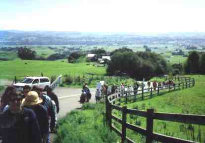 Marchers on the final climb to Lafferty gate